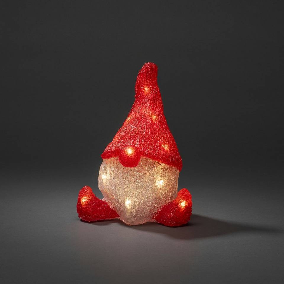 Konstsmide B/O Akrylfigur av sittande jultomten, 26 cm, LED, röd från Konstsmide, bild 2