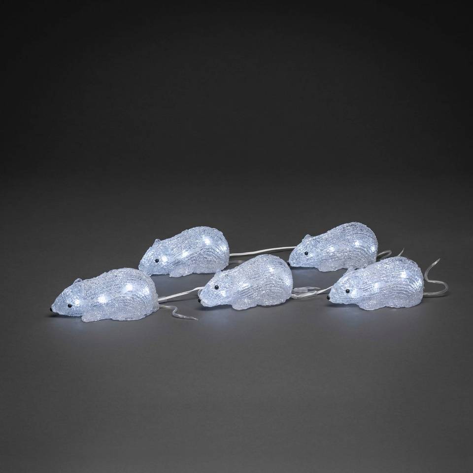 Konstsmide Akrylmöss, 5 st/set, LED, vit från Konstsmide, bild 2
