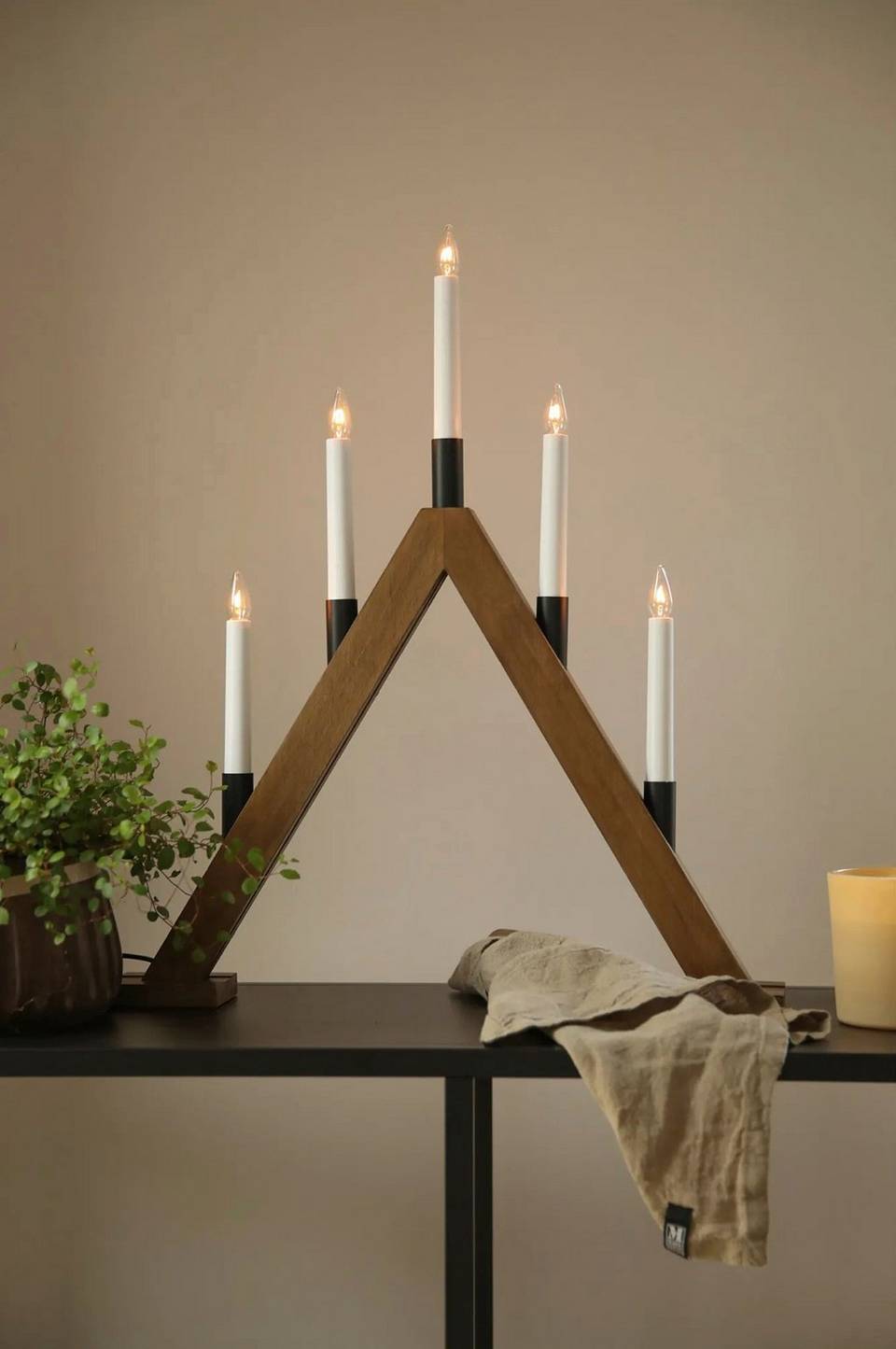 Markslöjd Ljusstake Ember 5L, brun från Markslöjd, bild 2