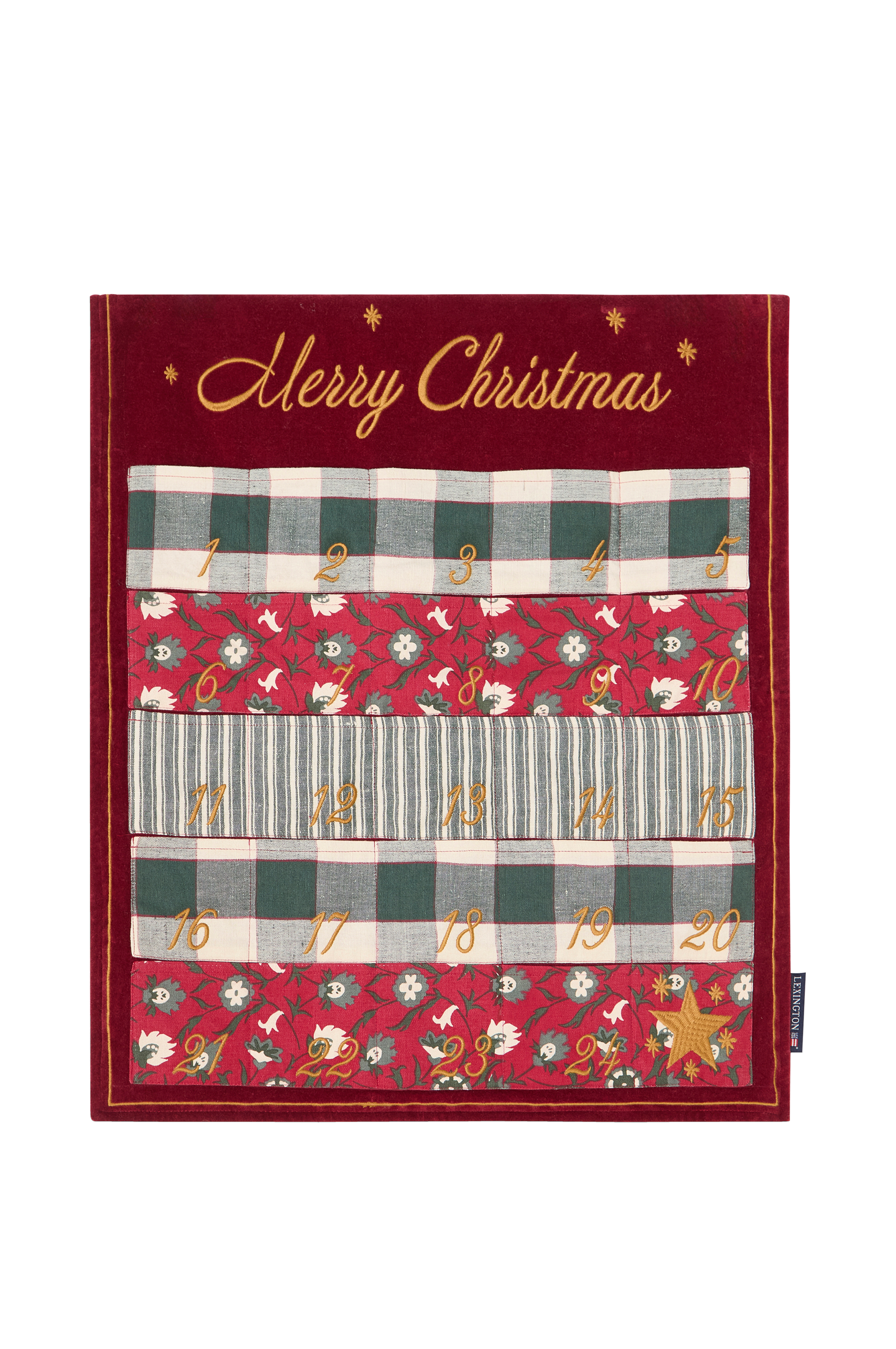 Adventskalender i bomullsvelour