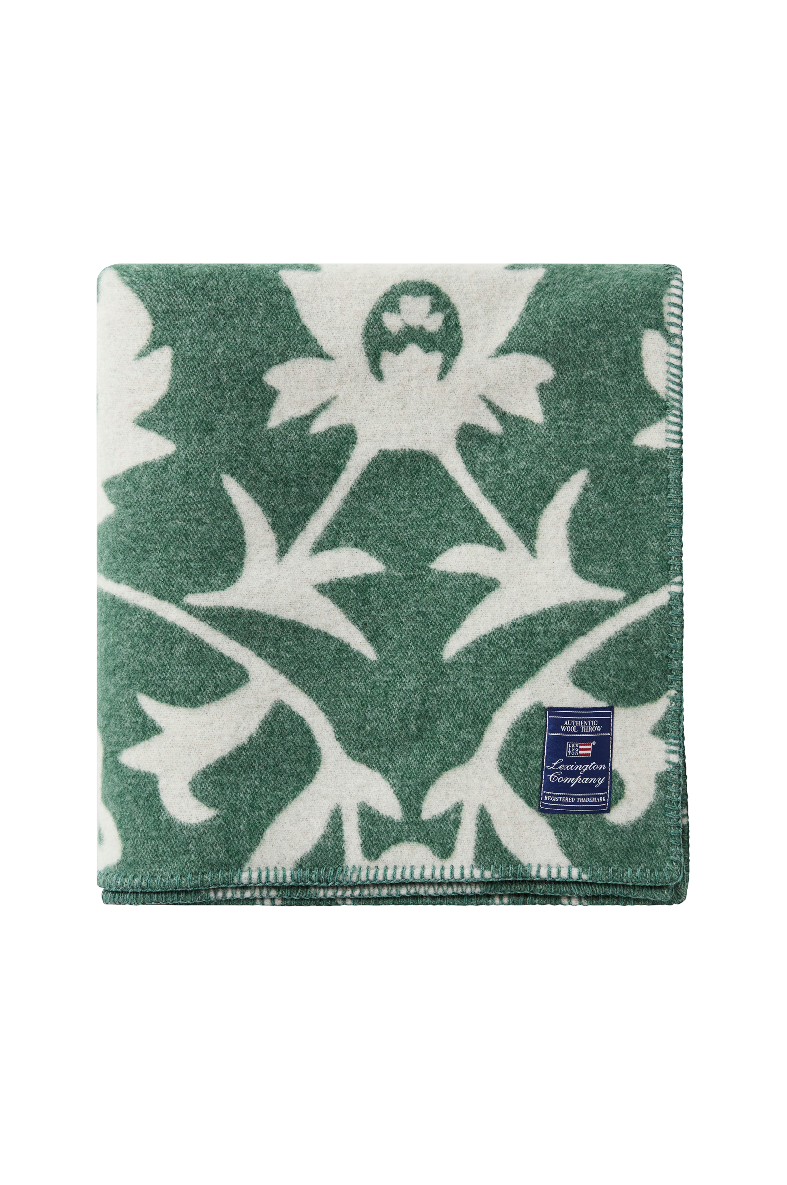 Blommig jacquardpläd