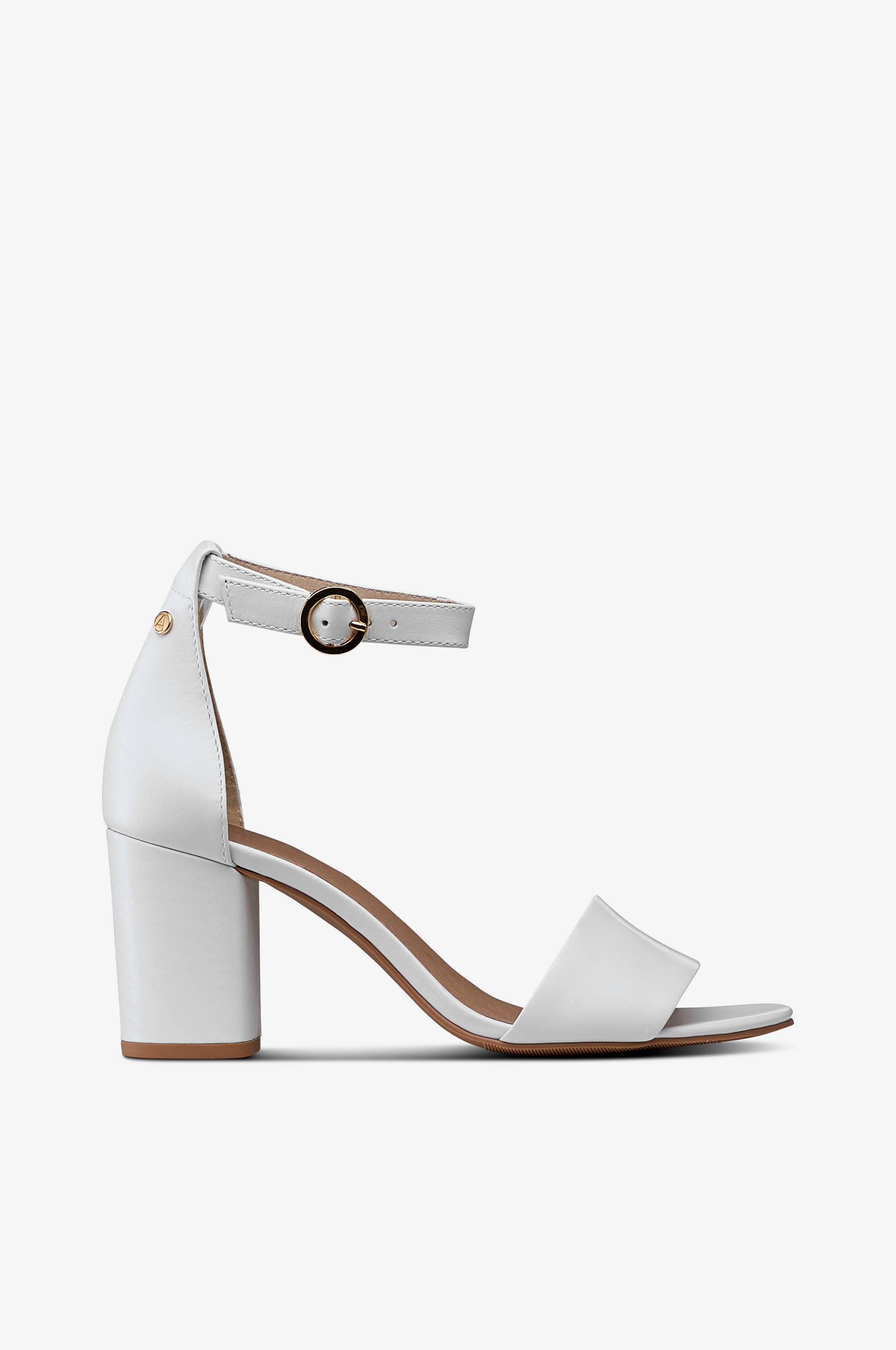 Cecilia Sandal Heeled Block - Hvid - Sandaler | Ellos.dk