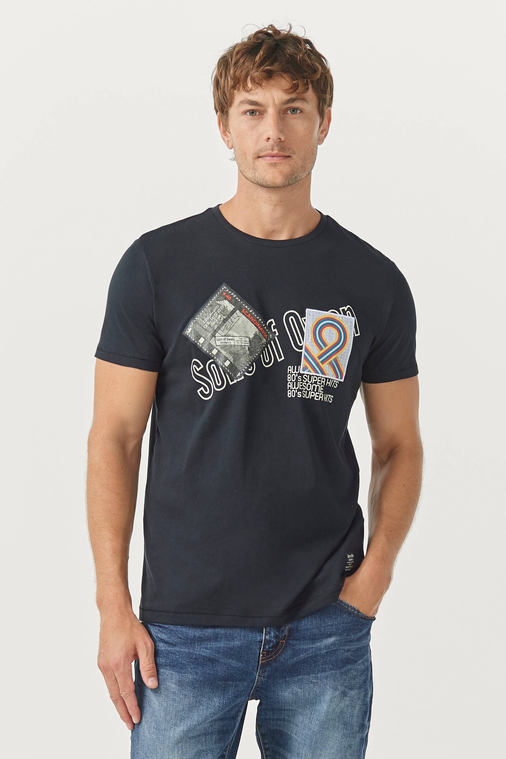 T-paita, jossa painatus ja applikointi, Sons of Owen