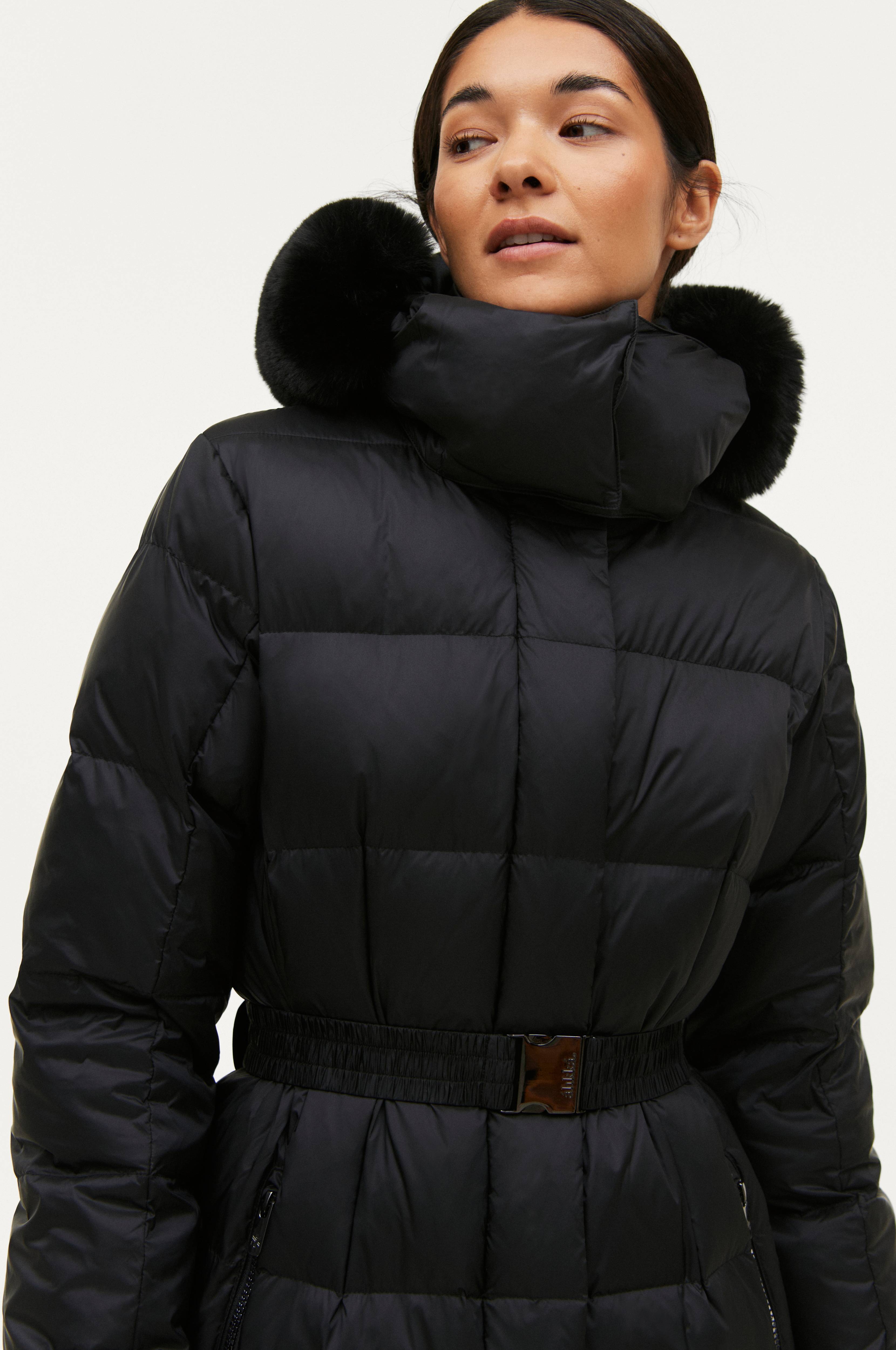 áhkká dunfrakke gold long down coat shiny