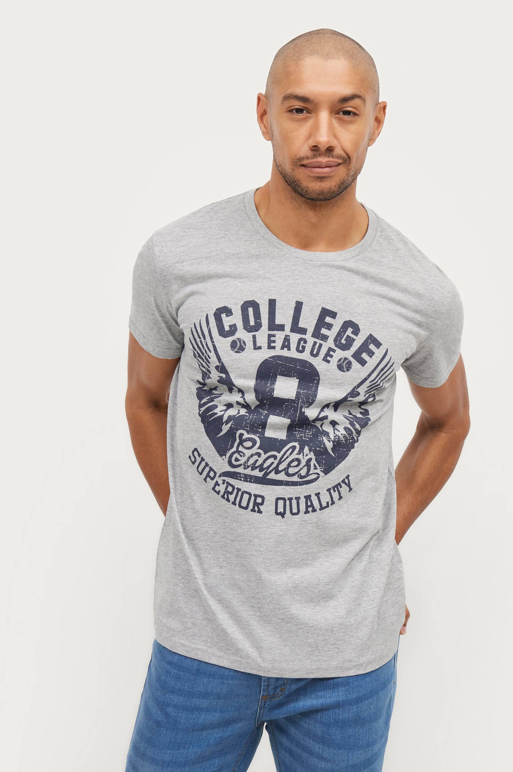 Ellos - T-shirt - Grå - L - T-shirt - Tøj til mænd (30286703)