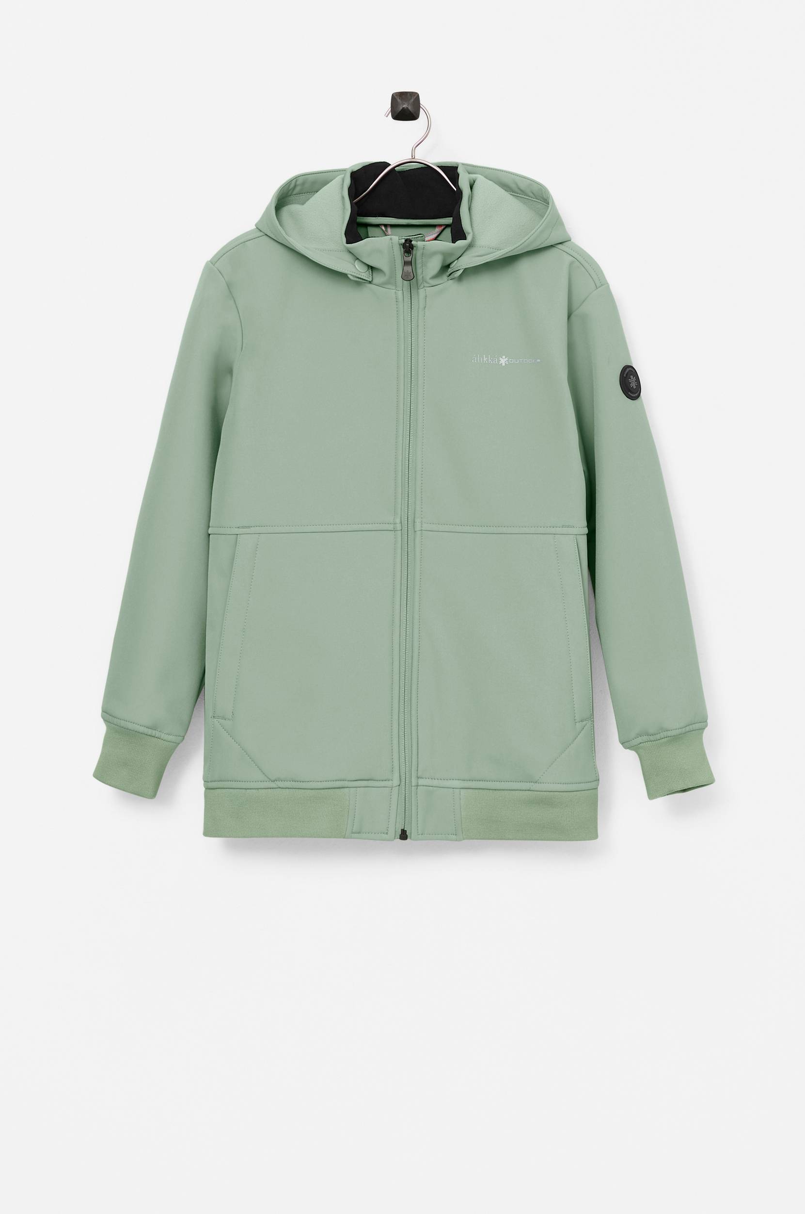 Se Áhkká - Jakke Softshell Jacket Jr med inderside i fleece - Grøn - 164 ved Ellos