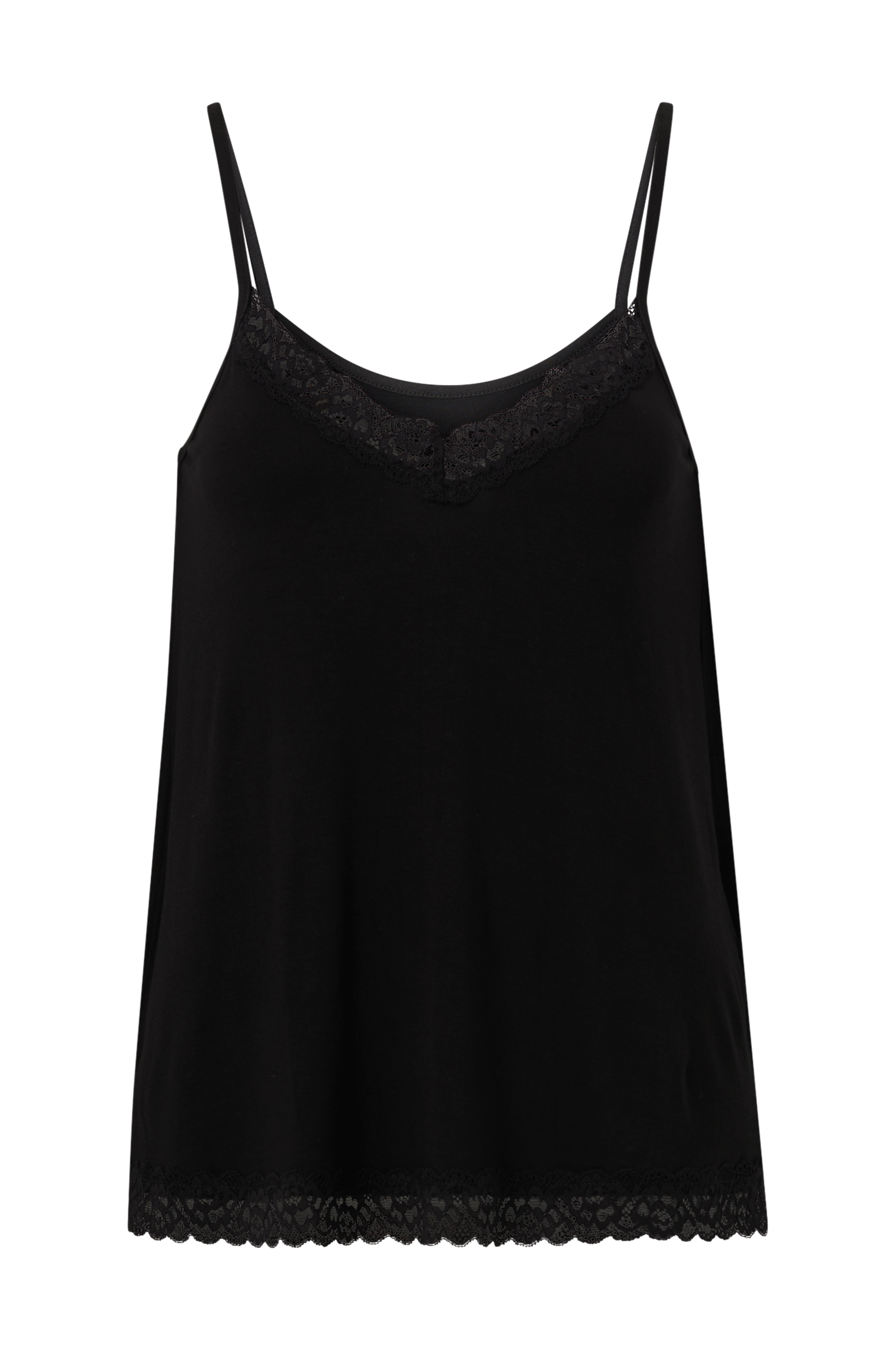 Ellos Undertrøje med blondekanter - Sort - Loungewear | Ellos.dk
