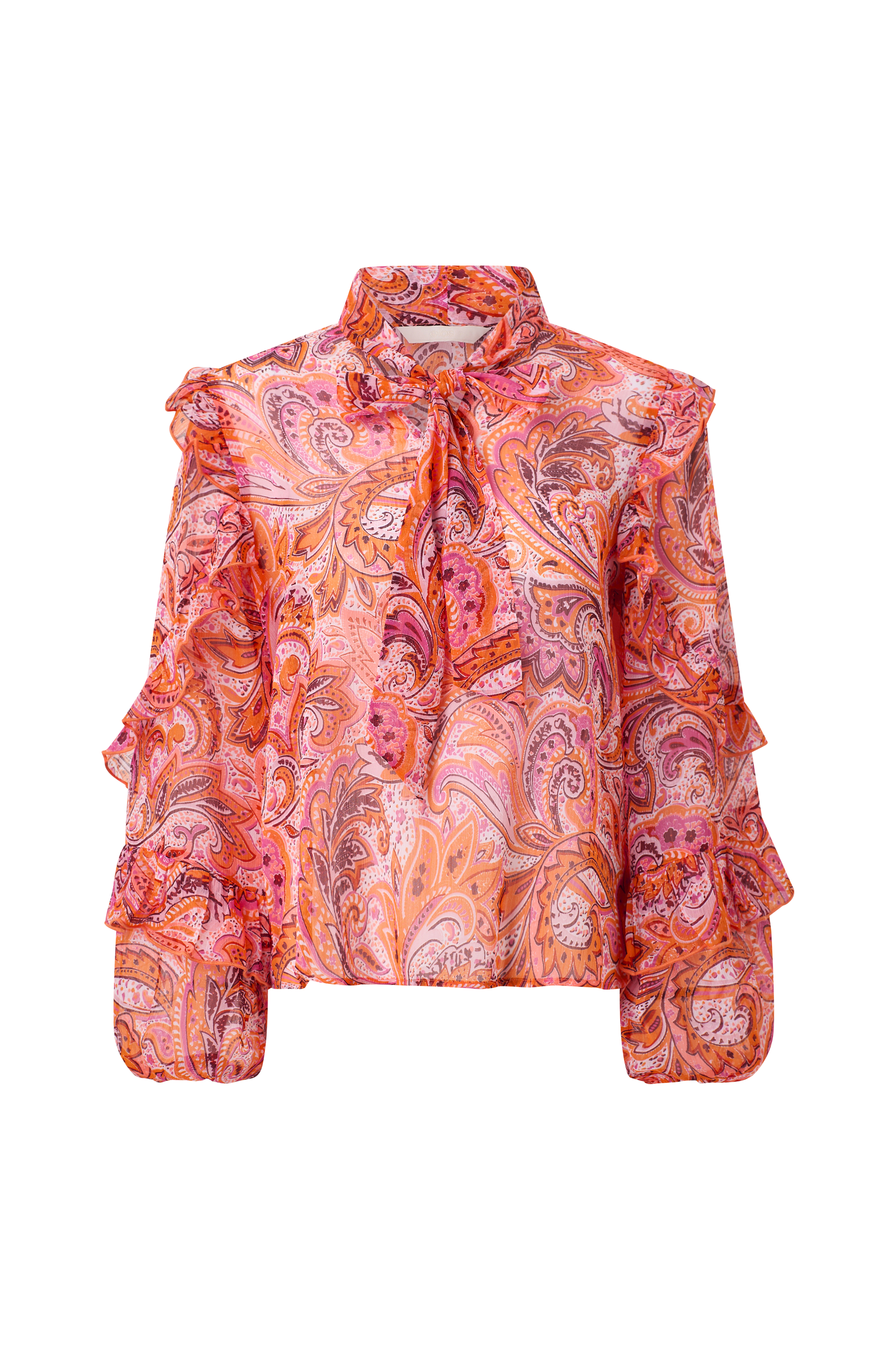 Ellos Mønstret bluse i chiffon - Orange - Bluser | Ellos.no