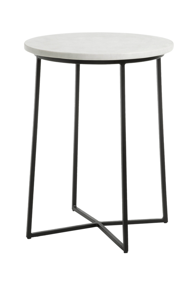 Sidobord BURNET B metall/vit marmor