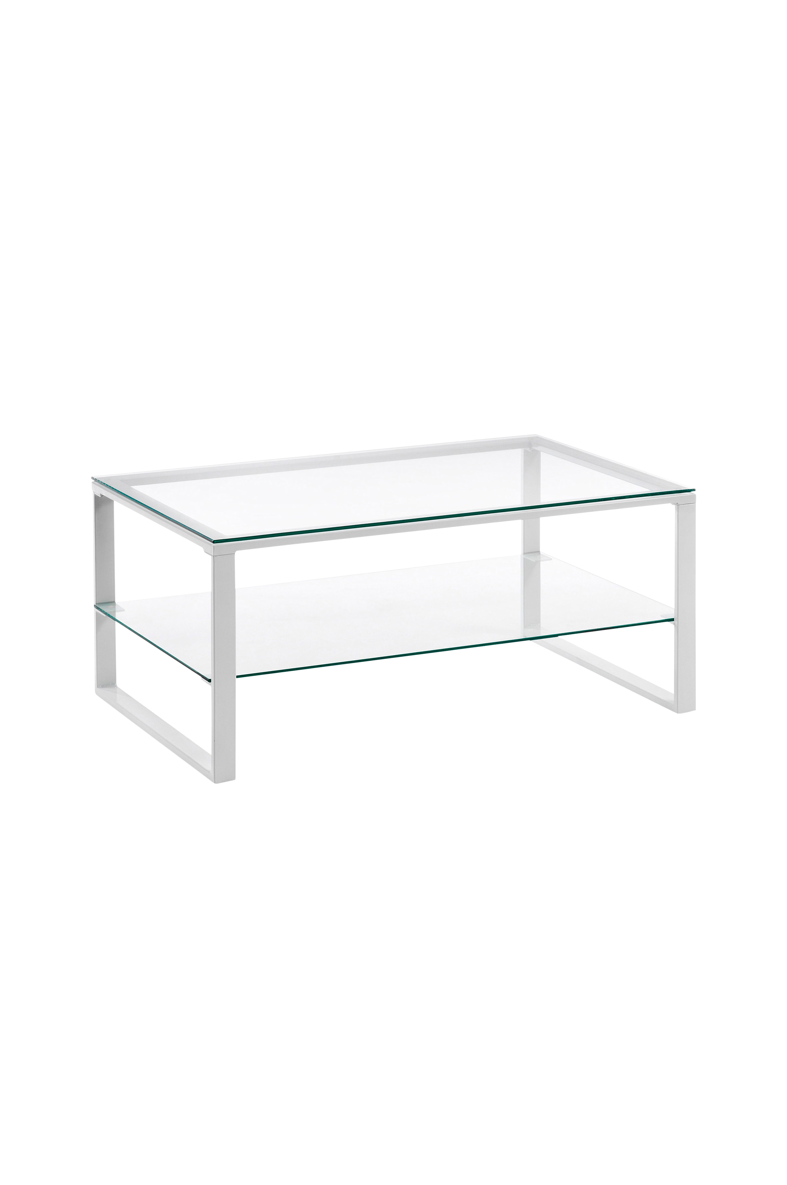 NAVIS sohvapöytä 55x90 valkoinen/läpinäkyvä lasi - Läpinäkyvä - Huonekalut  | Homeroom