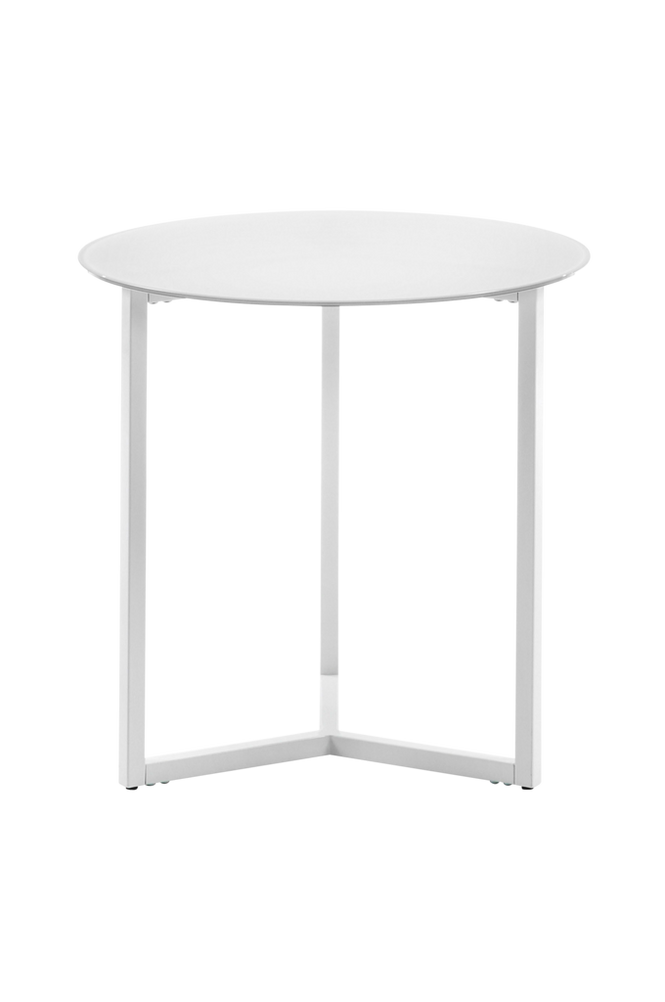 Sidobord MARAE vit/vitt glas