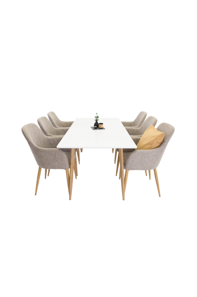 Spisegruppe Polar med 6 spisestoler Comfort