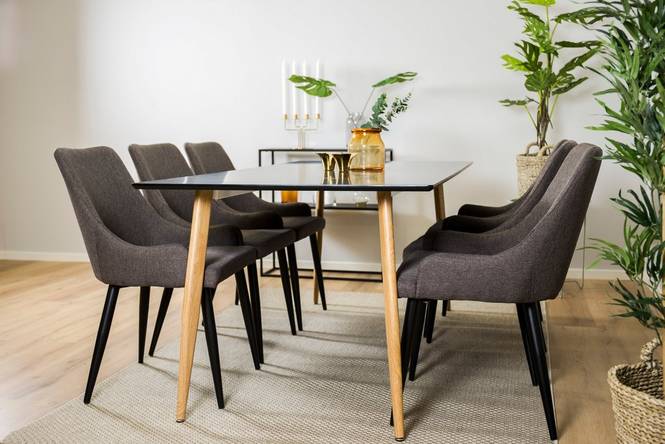 Spisegruppe Polar med 6 spisestoler Plaza