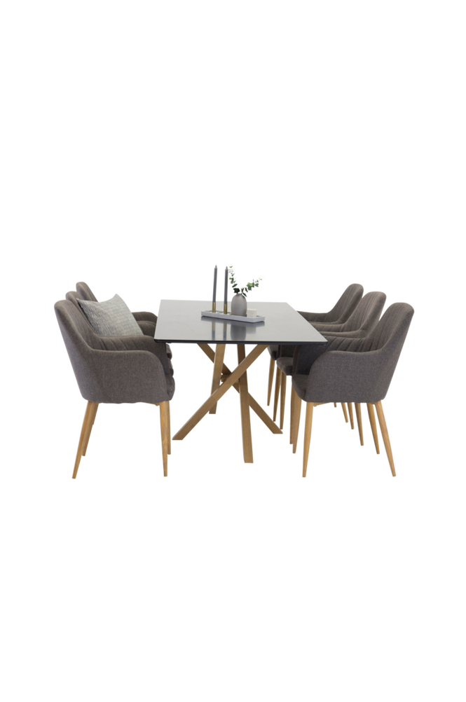 Matgrupp Piazza med 6st matstolar Comfort