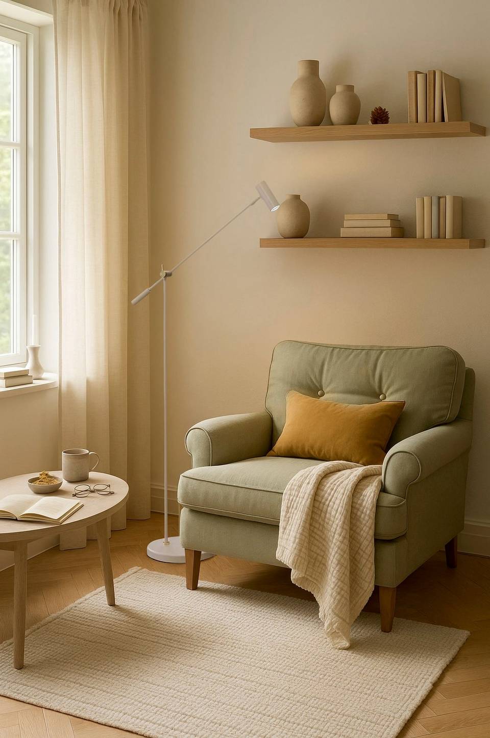 Belid Golvlampa Cato höjd 100-143cm dimbar, beige från Belid, bild 5