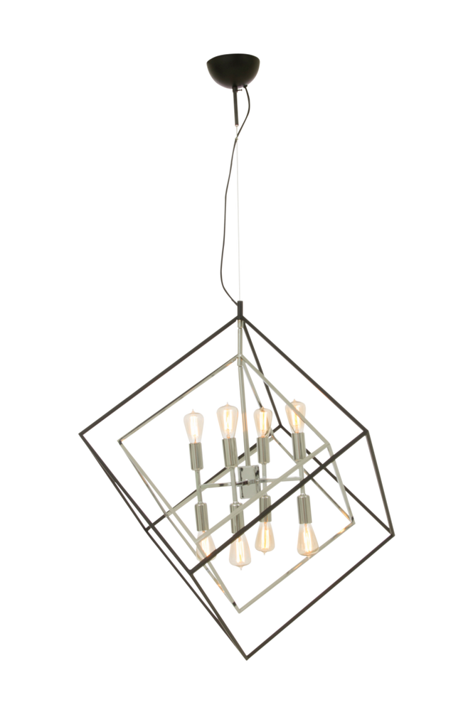 Taklampe Cubes stor/krom