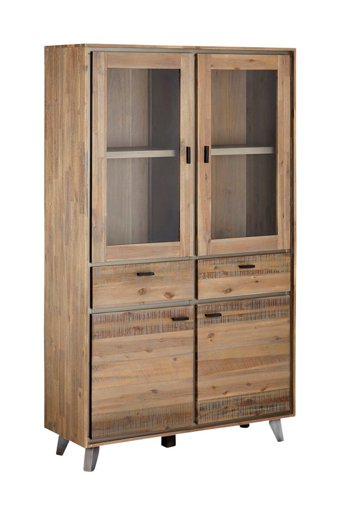 Floor Glass Cabinet Malaga, Brown, 110x40x187