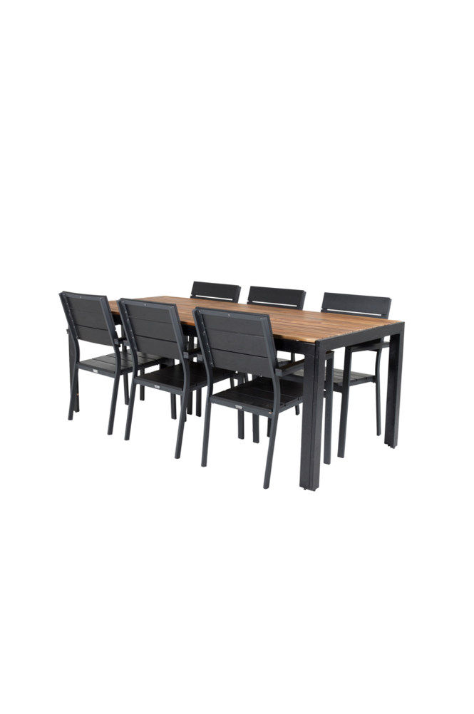 Spisegruppe Bois med 6 spisestoler Levels
