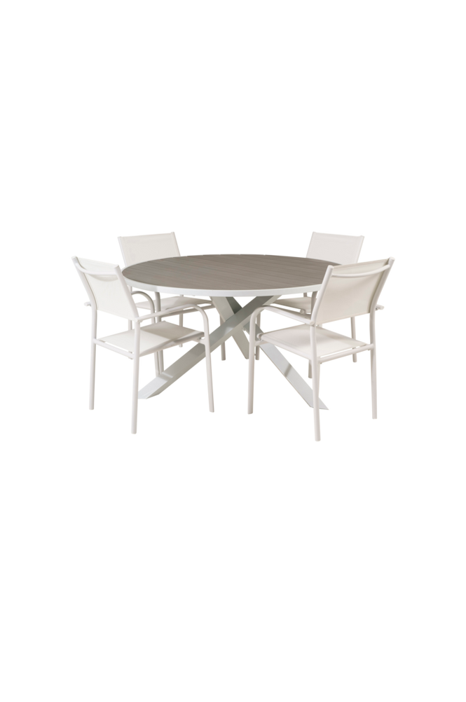 Ruokailuryhmä Parma, jossa ruokapöydän tuolit Santorini, 4 kpl
