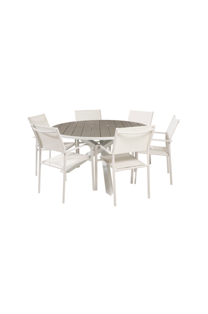Ruokailuryhmä Parma, jossa ruokapöydän tuolit Santorini, 6 kpl