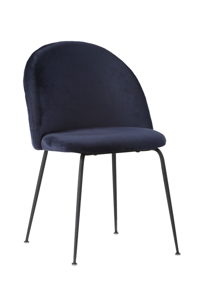 Matstol Phoenix, sammet m svarta ben, 2-pack