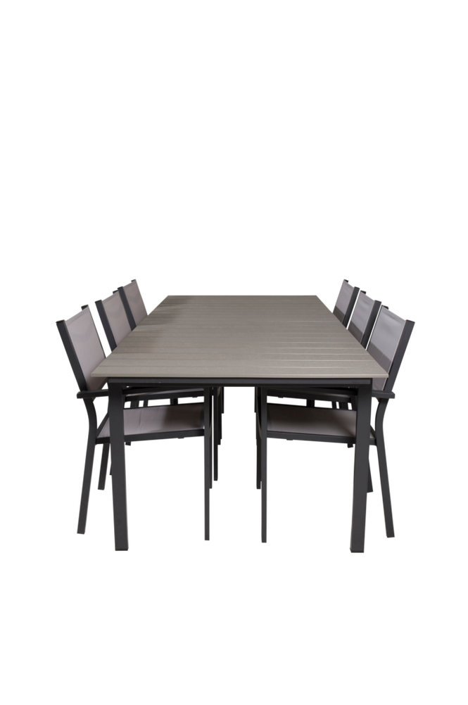 Spisegruppe Louis inkl. 6 stabelbare Cassie spisestoler