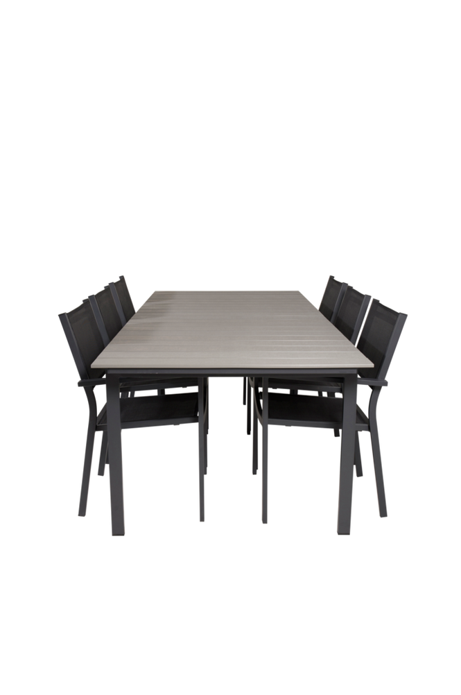 Spisegruppe Louis inkl. 6 stabelbare Cassie stole
