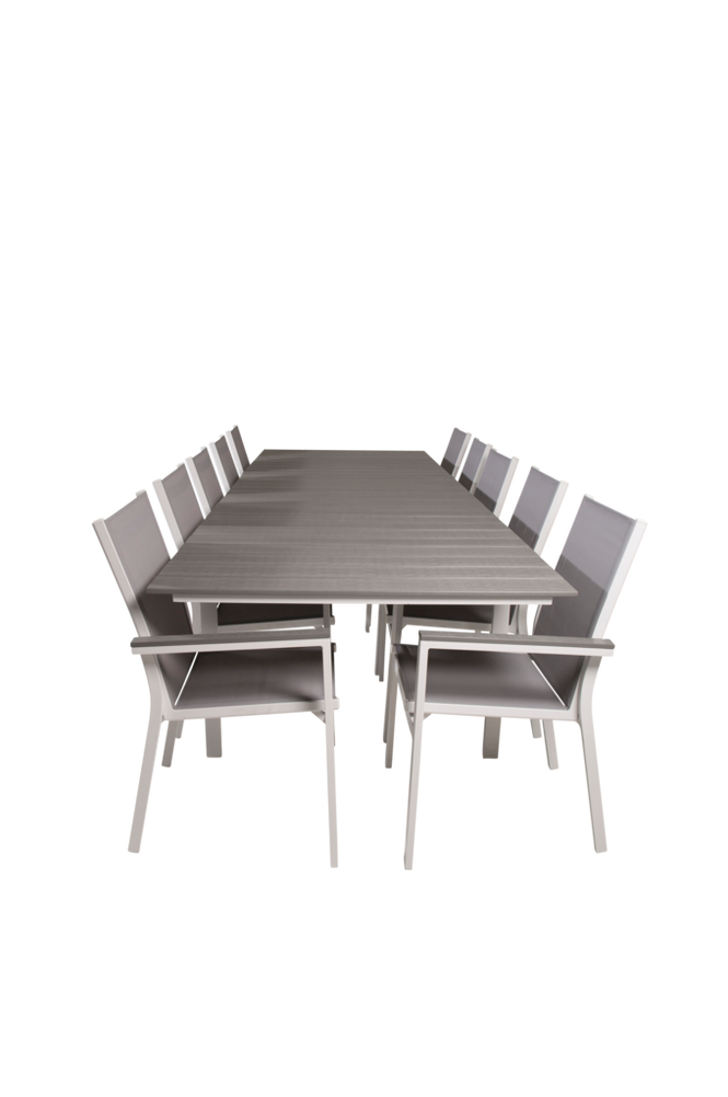 Spisegruppe Louis inkl. 10 stabelbare Pascal spisestoler
