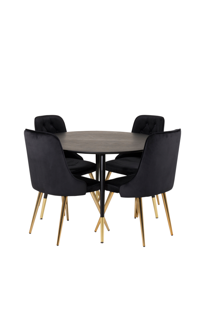 Matgrupp Dipp med 4st matstolar Velvet Deluxe