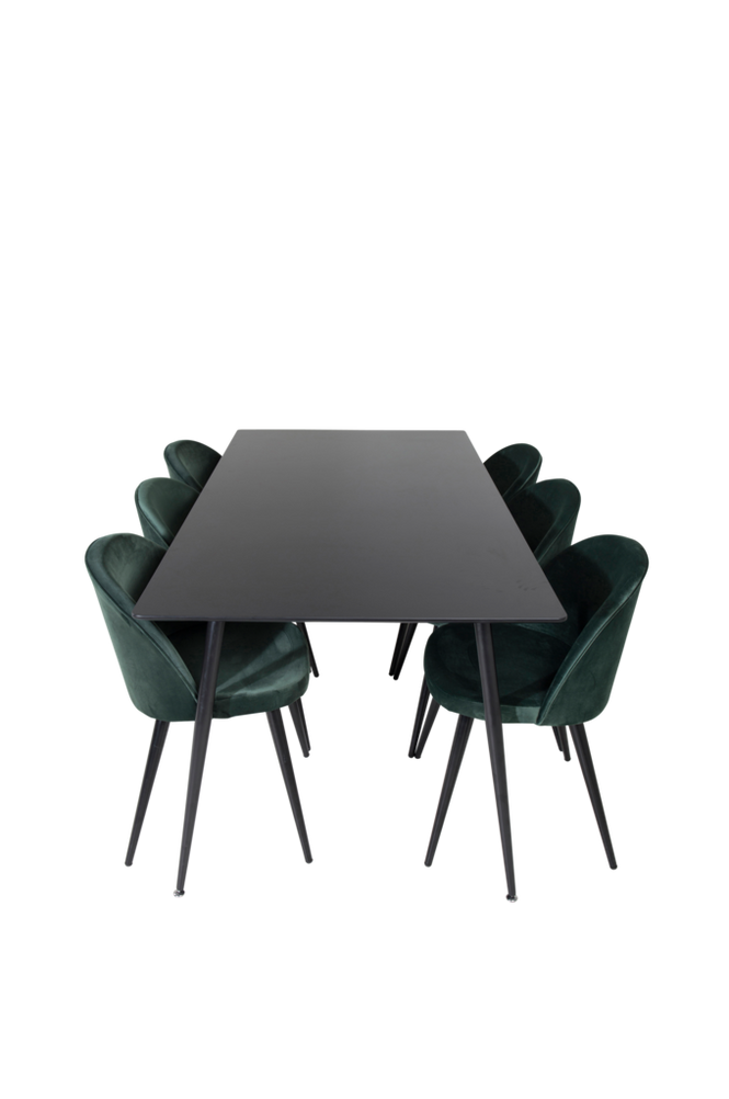 Spisegruppe Silar med 6 spisestoler Velvet