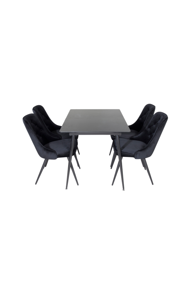 Ruokailuryhmä Silar ja ruokapöydän tuolit Velvet Deluxe, 4 kpl