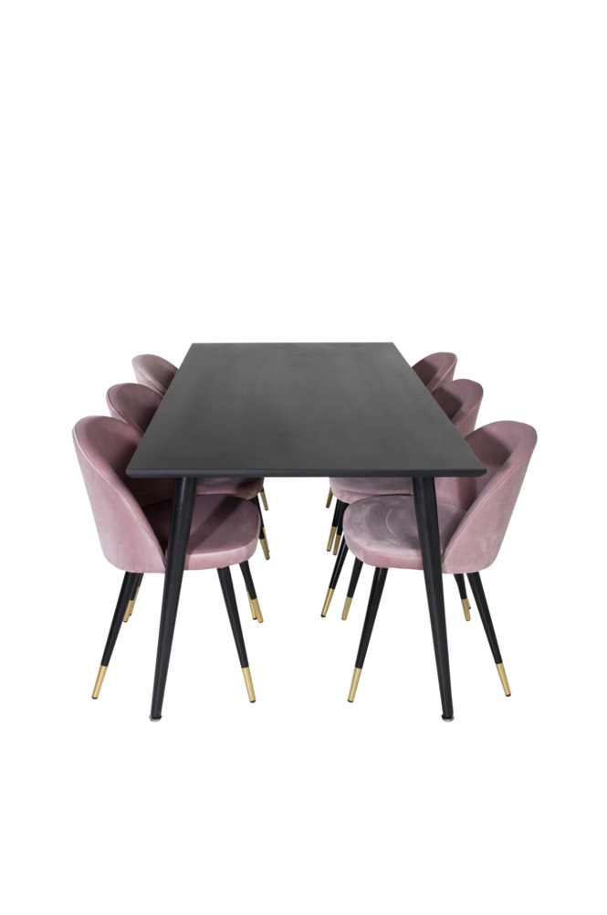 Spisegruppe Dipp med 6 spisestoler Velvet