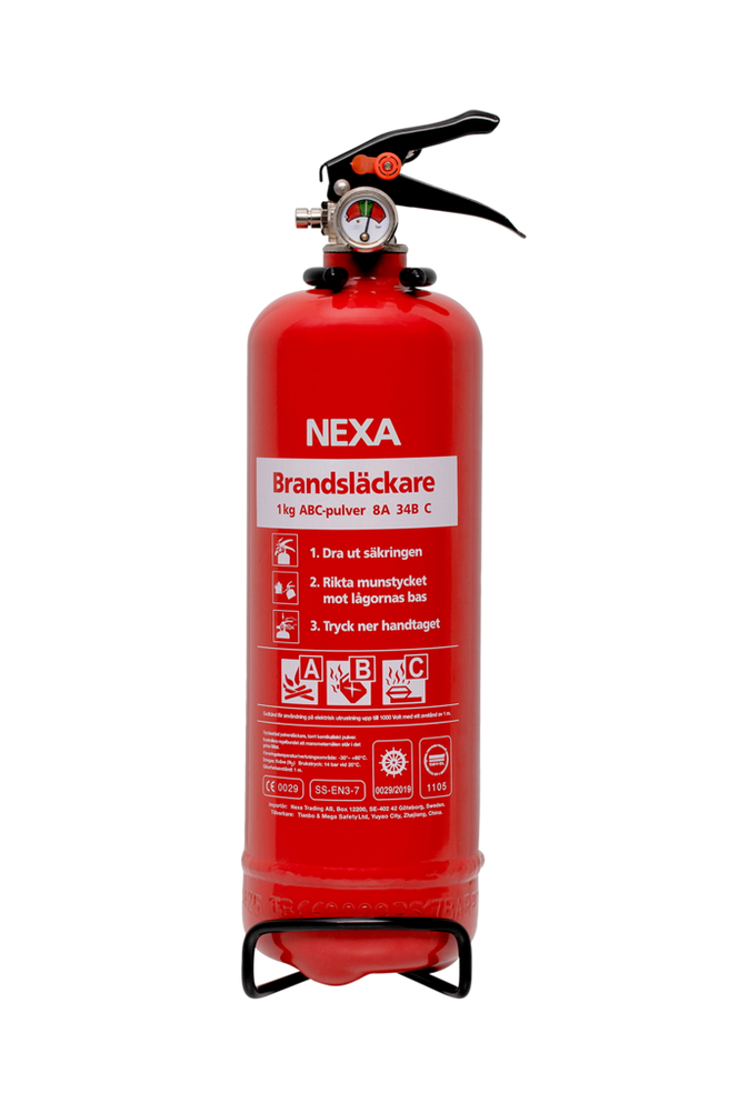 Brandsläckare Röd 1kg 8A