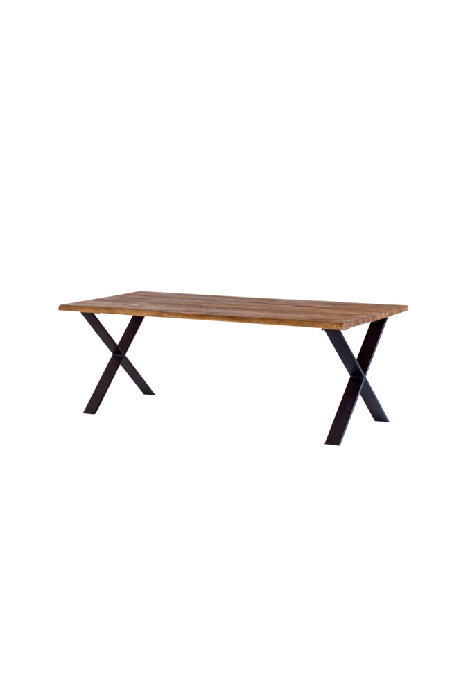 Matbord Exxet 210 cm med X-ben i metall