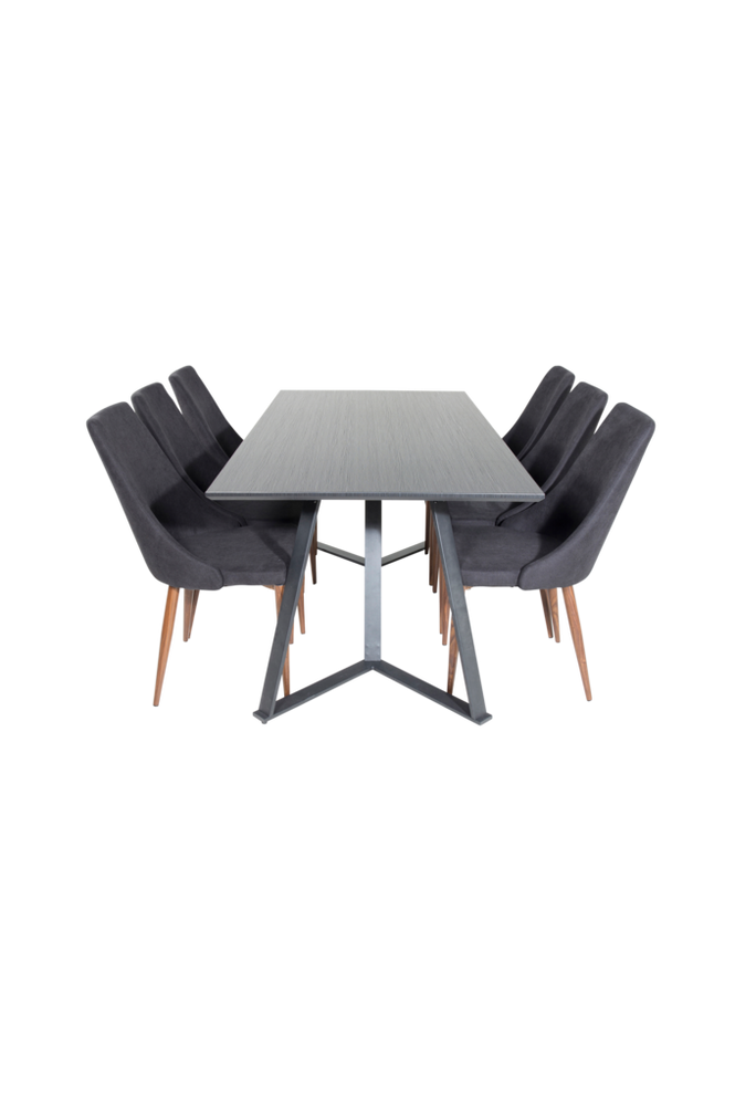Spisegruppe Maggie med 6 stk spisestoler Leone