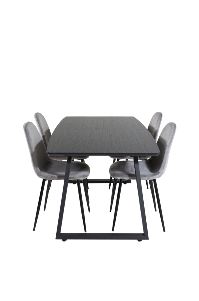 Spisegruppe Inca med 4 stk spisestoler Polar