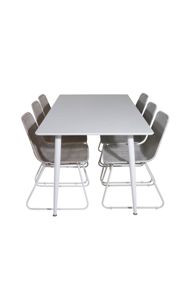 Spisegruppe Polar med 6 spisestoler Cirebon