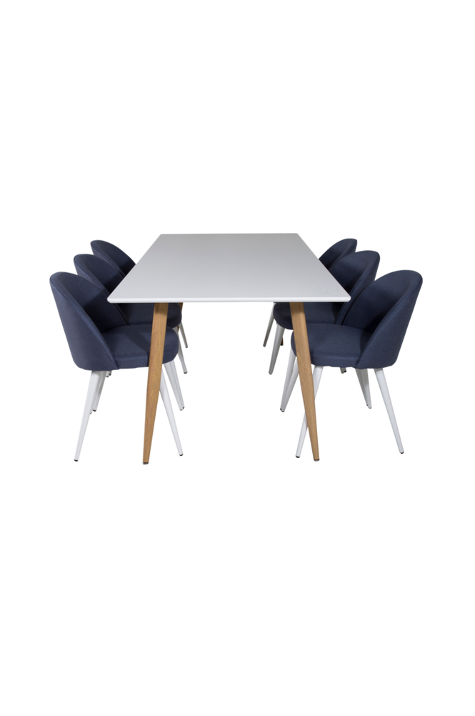 Matgrupp Polar med 6st matstolar Velvet
