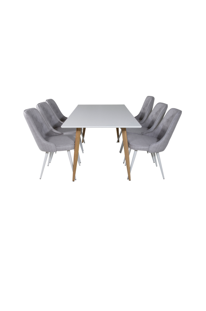 Ruokailuryhmä Polar ja ruokapöydän tuolit Velvet Deluxe, 6 kpl