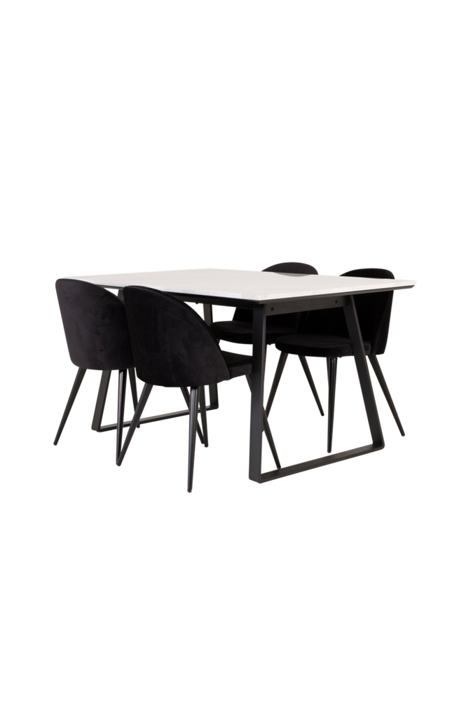Matgrupp Estelle med 4st matstolar Velvet
