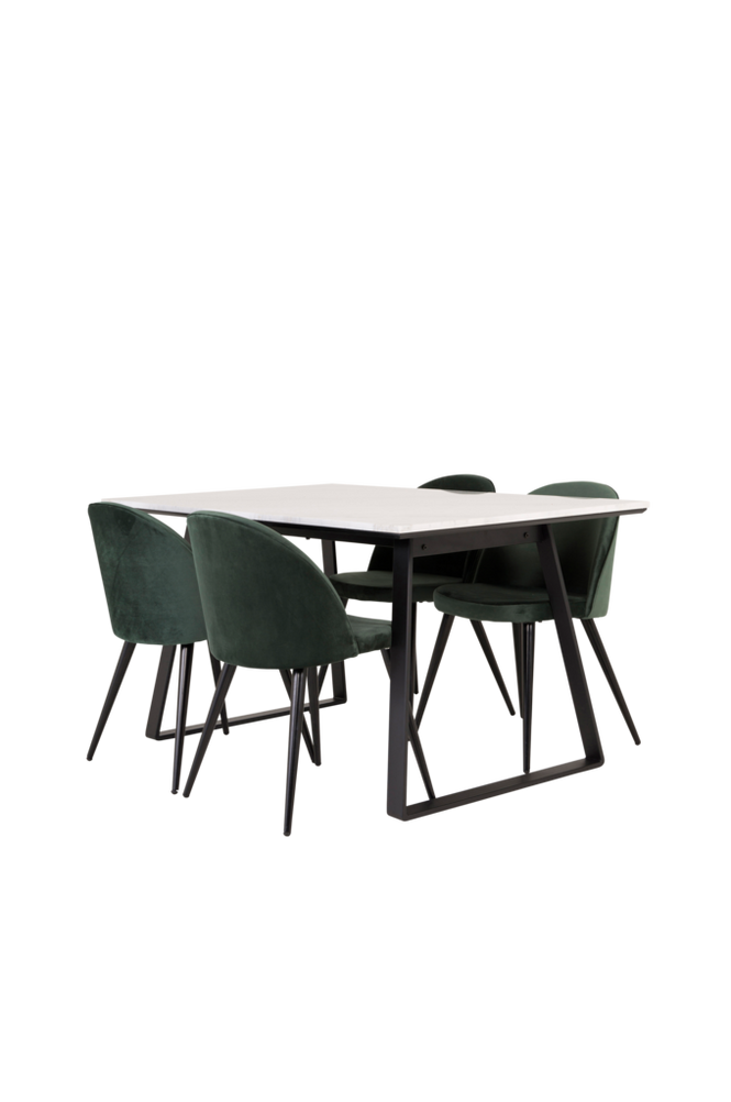 Matgrupp Estelle med 4st matstolar Velvet