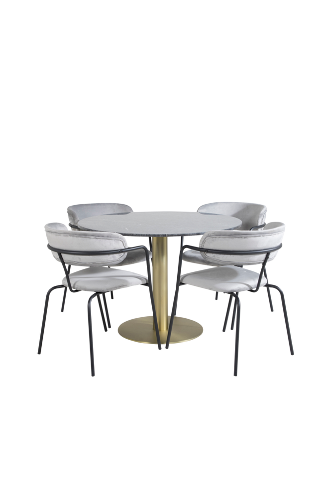 Spisegruppe Estelle med 4 stk spisestoler Arrow
