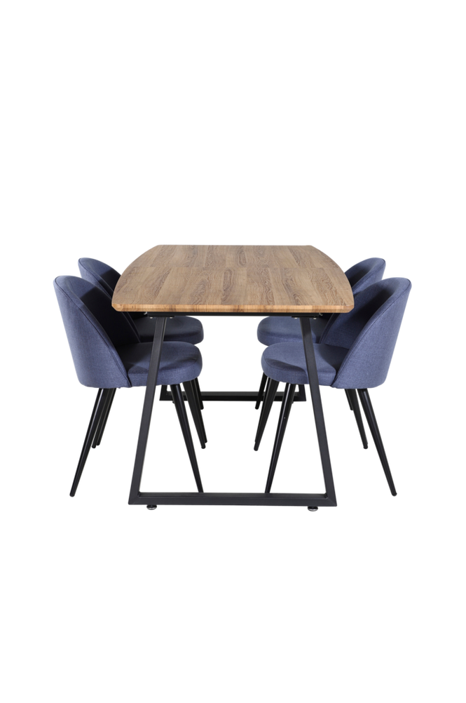 Ruokailuryhmä Inca ja ruokapöydän tuolit Velvet, 4 kpl