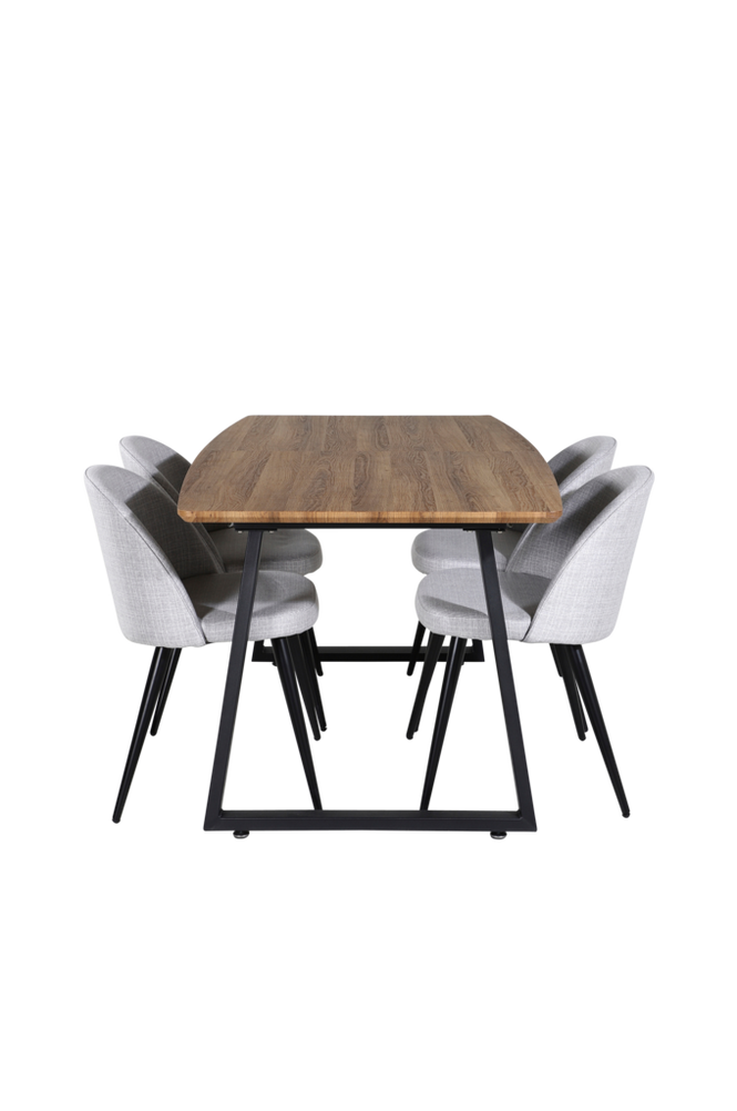 Matgrupp Inca med 4st matstolar Velvet