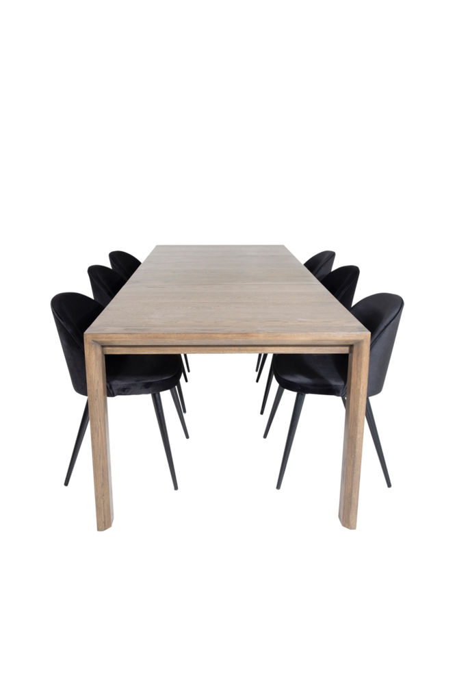 Matgrupp Slider med 6st matstolar Velvet