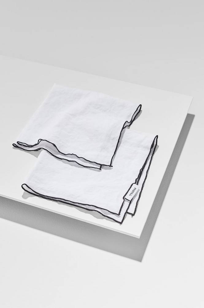 Bonne servett i franskt lin 2-pack Kritvit