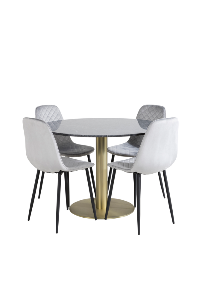 Spisegruppe Estelle med 4 stk spisestoler Polar