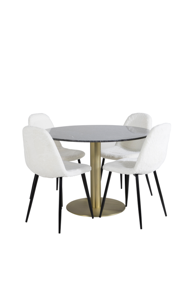 Spisegruppe Estelle med 4 stk spisestoler Polar