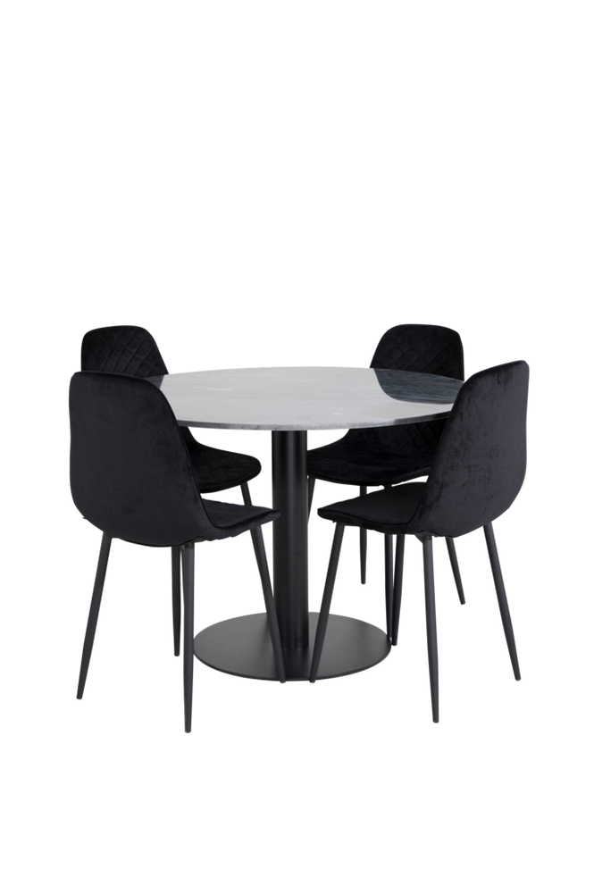 Spisegruppe Estelle med 4 stk spisestoler Polar
