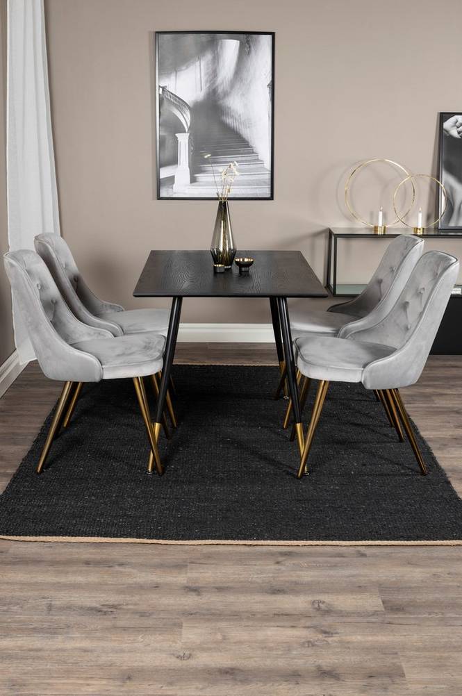 Ruokailuryhmä Dipp ja ruokapöydän tuolit Velvet Deluxe, 4 kpl